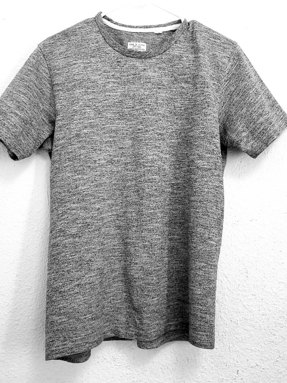 Rag & Bone Standard Issue T-Shirt Marled Gray Heather Mens Small Crewneck